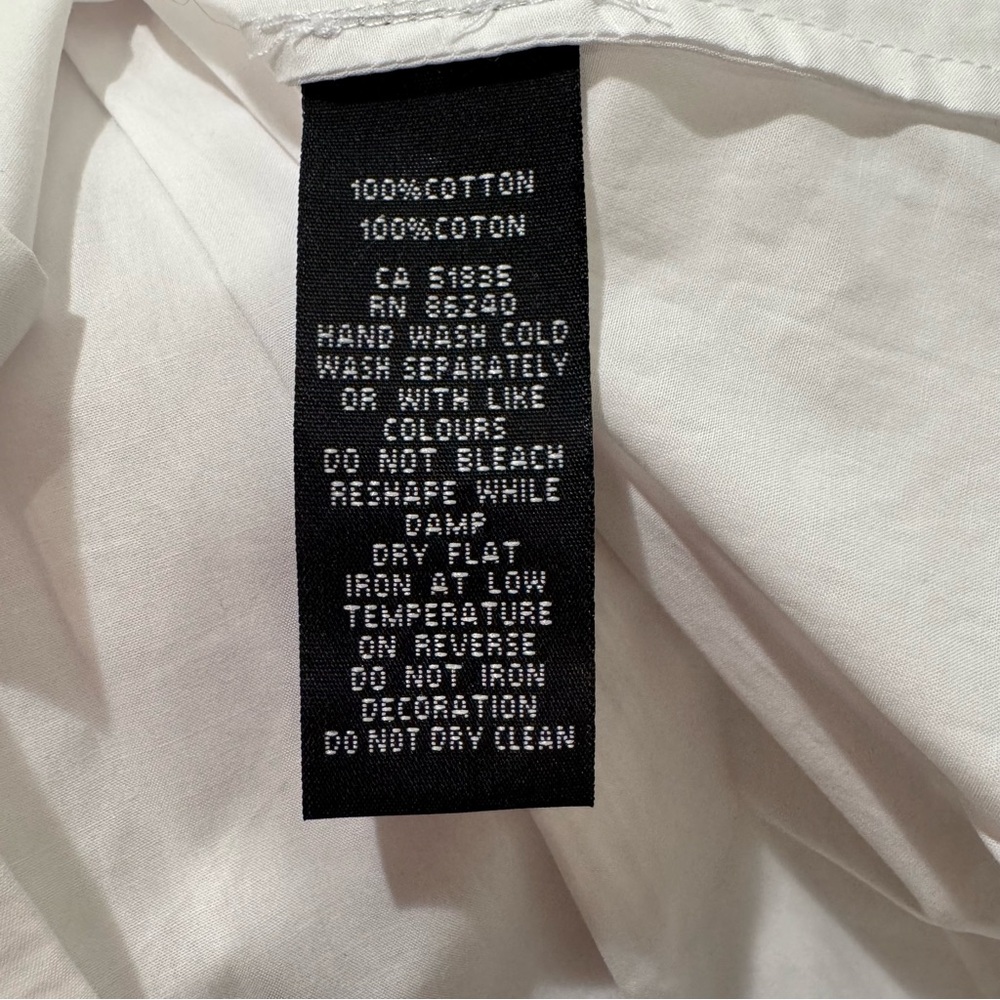 RAVEL Bow Back 100% Cotton Button Front Dress Shirt WHITE / MEDIUM - Picture 14 of 14